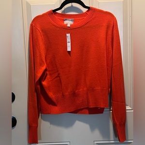 JCrew Crop Top XL Orange Cashmere Sweater